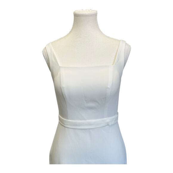 Hebeos White Sleeveless Sheath Dress Wmn Size 6 Formal Wedding Graduation NWT - Picture 4 of 8